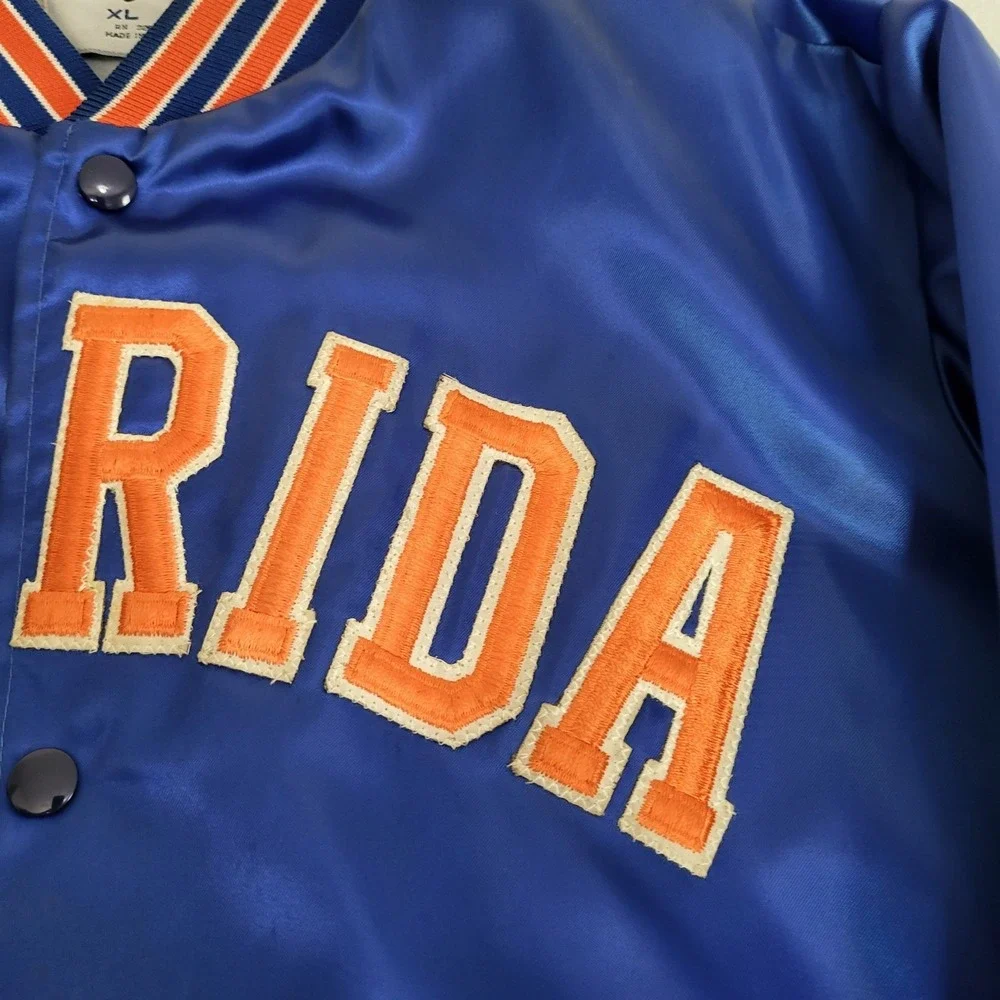 VTG University Of‎ Florida Gators Satin Bomber Jacket Size XL Made In USA